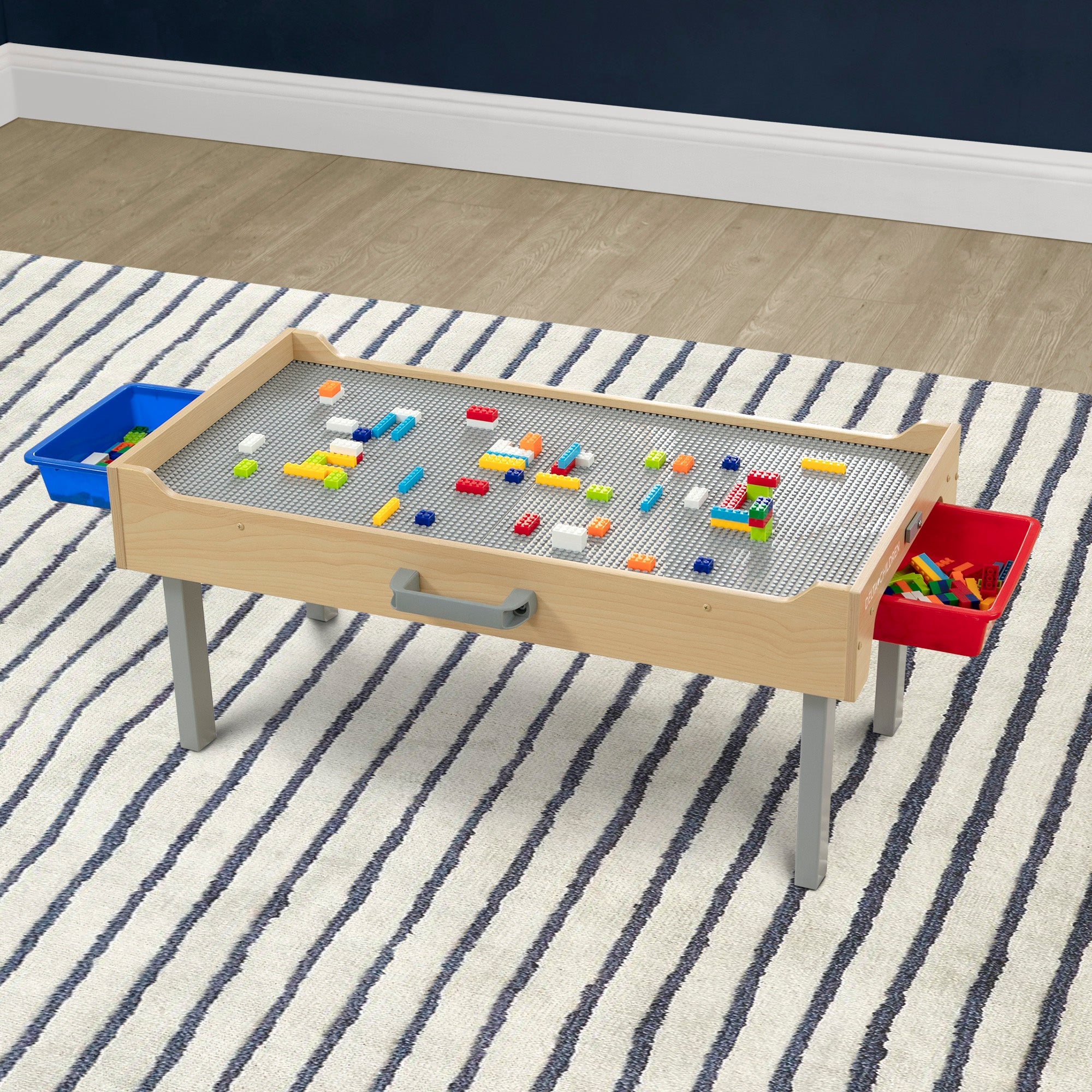 Play N Store Building Bricks Play Table with 100+ Play Bricks Included