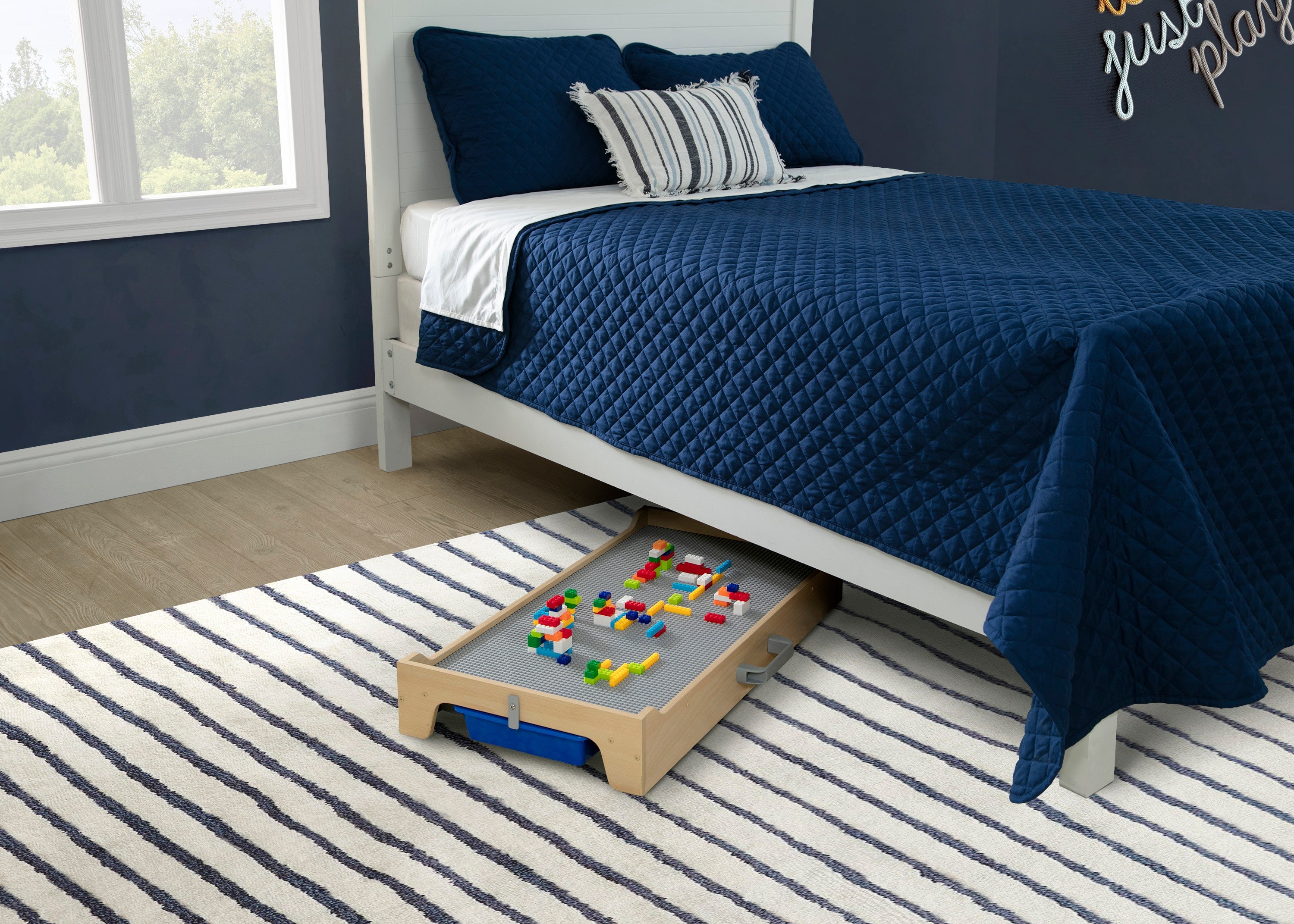 Play N Store Building Bricks Play Table with 100+ Play Bricks Included
