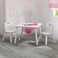 Princess Crown Kids Chair Set and Table. White/Pink