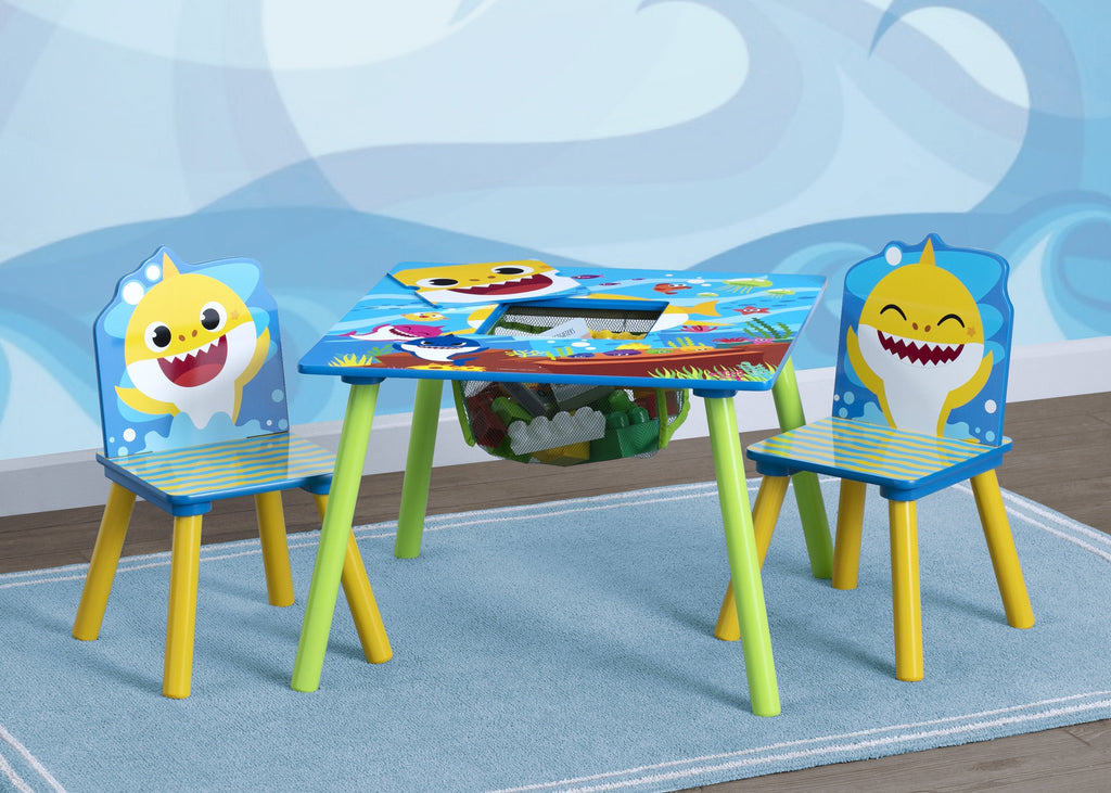 Baby Shark Kids Table and Chair Set With Storage